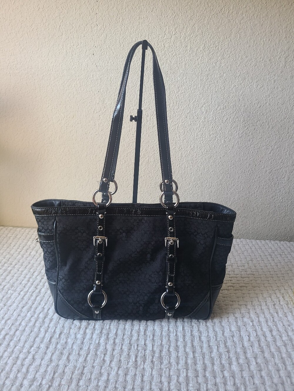 Coach Black Signature Tote Handbag
